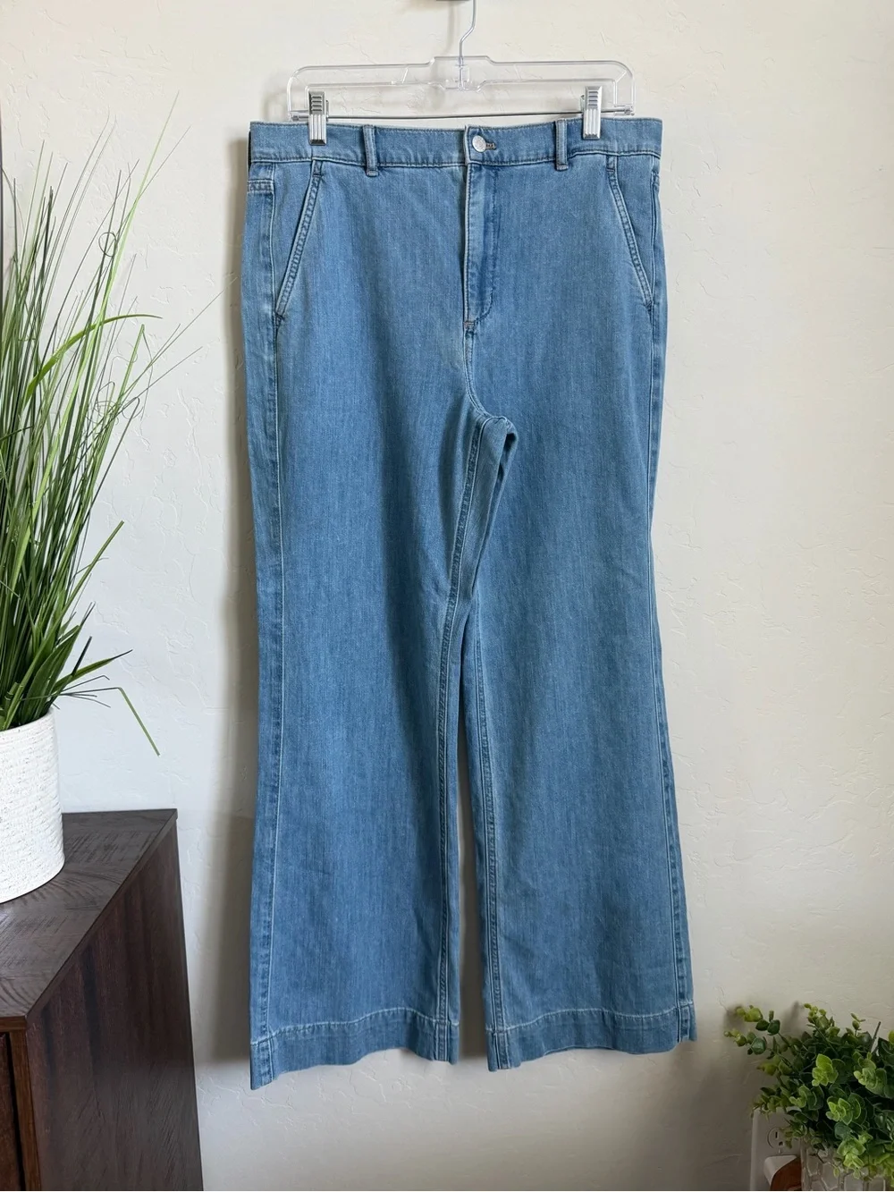 J.Crew Factory NWT Wide Leg Trouser Jeans Size 29 Light Wash Denim